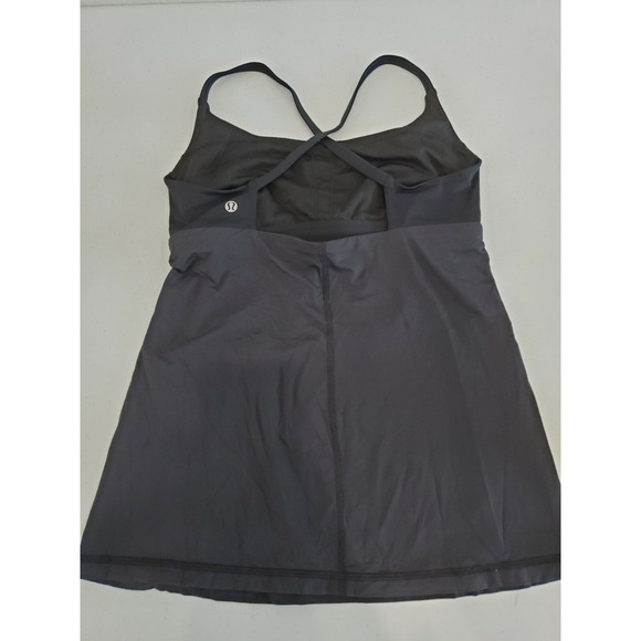 lululemon athletica Tops - Lululemon Black Tank Criss cross Top Shirt Built In Bra